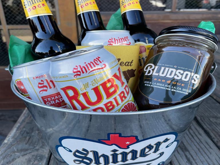 Shiner Beer Super Bowl Set at Bludso's