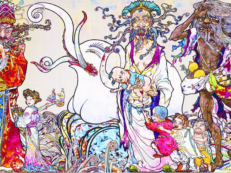 Main image for event titled Takashi Murakami: Stepping on the Tail of a Rainbow (OPENING DAY)