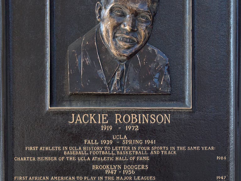 Jackie Robinson plaque at Los Angeles Memorial Coliseum