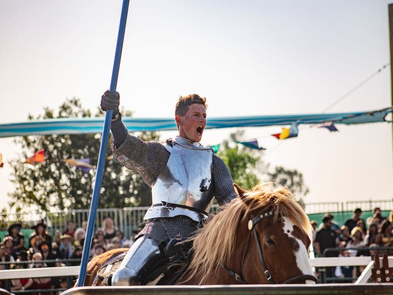 Knight on horseback at the Renaissance Pleasure Faire