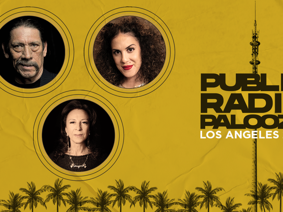 Photos of Latino USA hosts Maria Hinojosa, Danny Trejo, and Marcella Arguello for Public Radio Palooza.