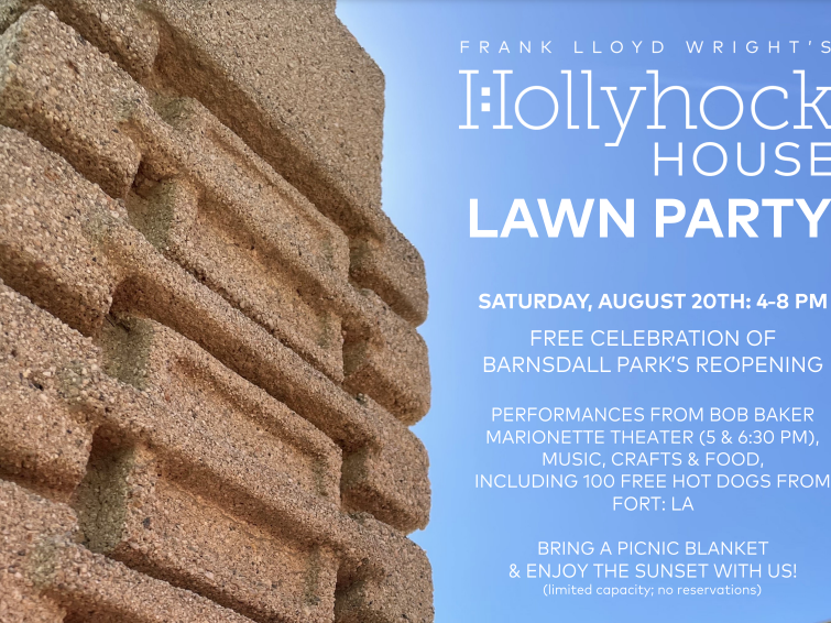 Main image for event titled Hollyhock House Lawn Party: Free Celebration of Barnsdall Park's Reopening