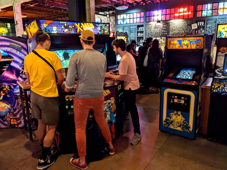 Konami's X-Men arcade game at Barcade LA