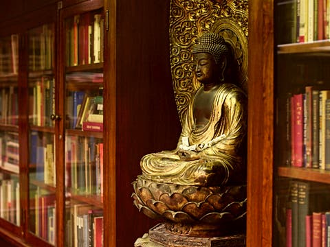 Amida Buddha in the library at Philosophical Research Society