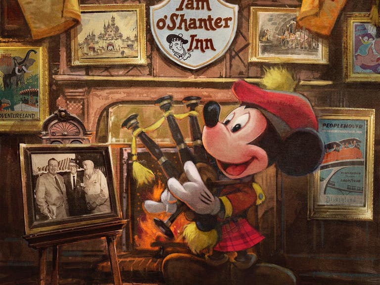 Mickey Mouse painting at the Tam O'Shanter