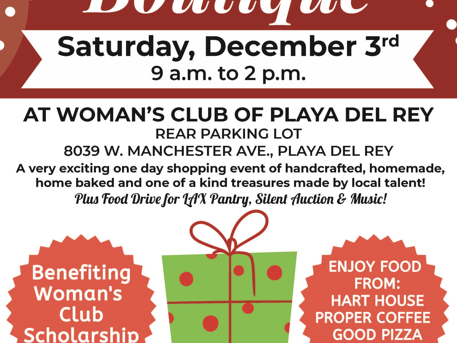 WCPDR Holiday Boutique Flyer