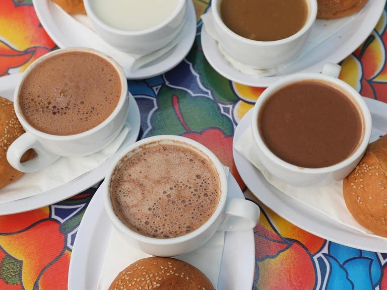 Champurrado, hot chocolate and atole at Guelaguetza
