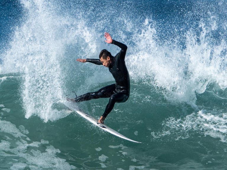 Surfer at El Porto in Manhattan Beach