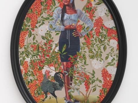 Kehinde Wiley "Portrait of Oluseyi Olaose" (2023) at Roberts Projects