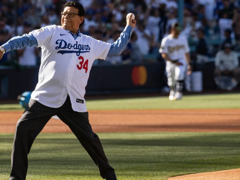 Fernando Valenzuela throws out the first pitch at the 2022 All-Star Game