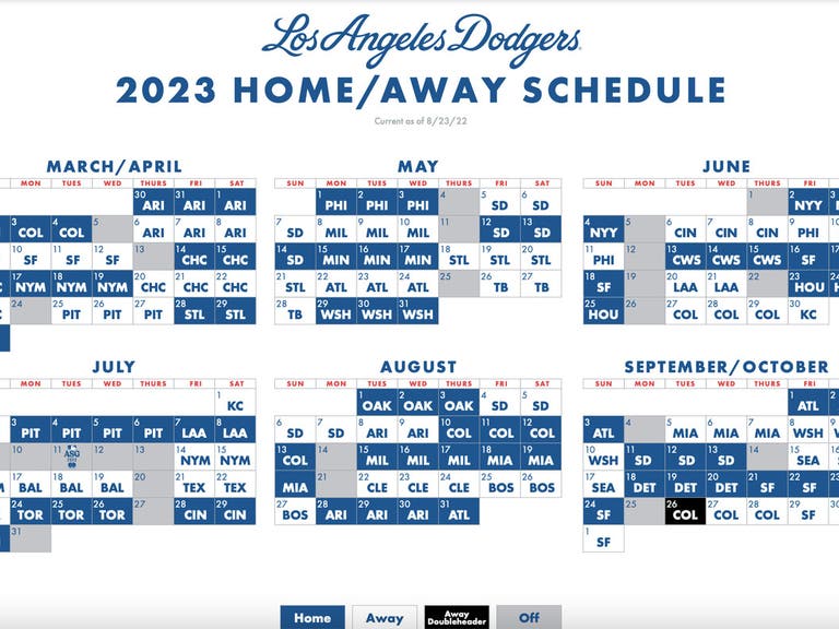 LA Dodgers 2023 Schedule