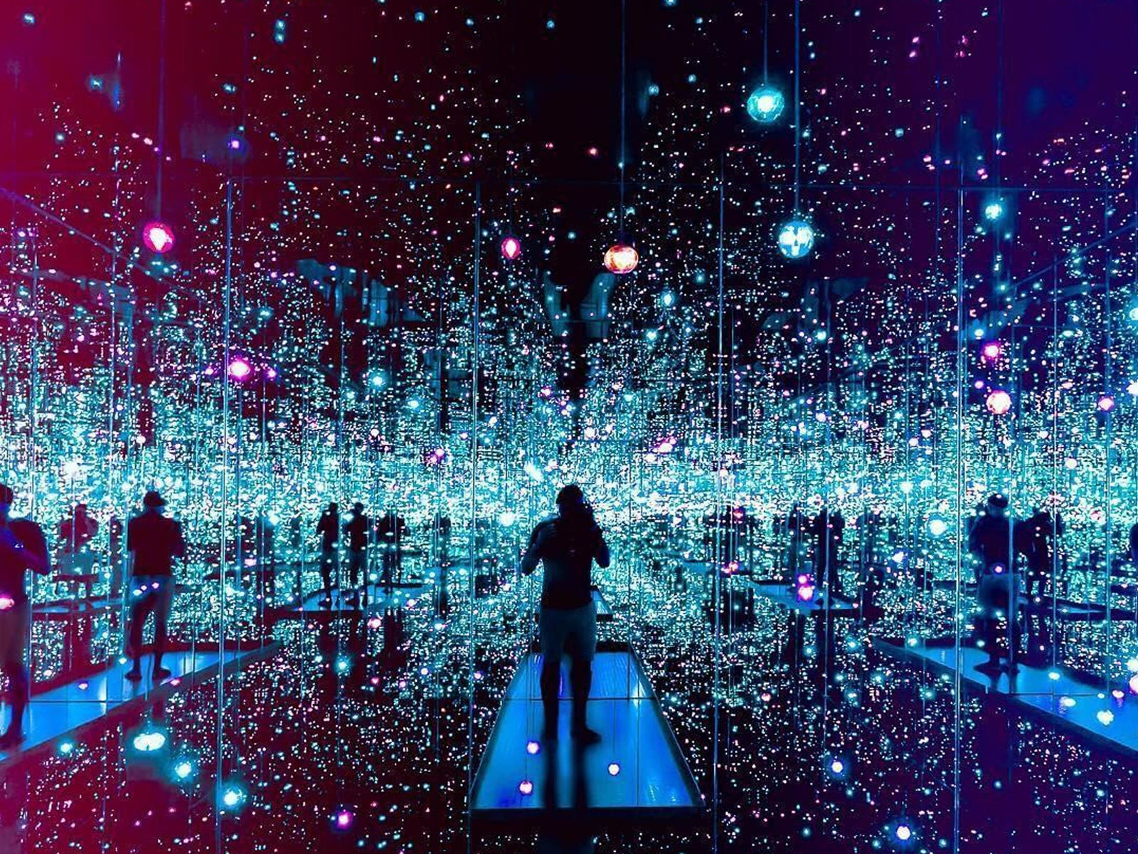 "Infinity Mirrored Room - The Souls of Millions of Light Years Away" by Yayoi Kusama at The Broad
