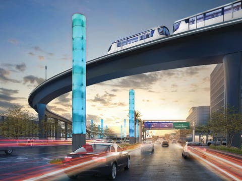LAX APM Guideway over Century Boulevard | Rendering courtesy of LAWA