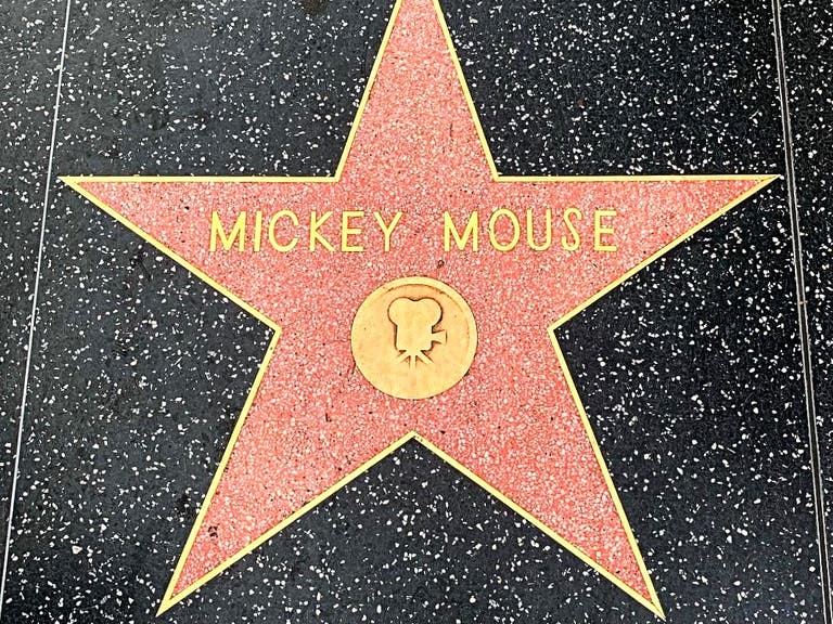Mickey Mouse's star on the Hollywood Walk of Fame