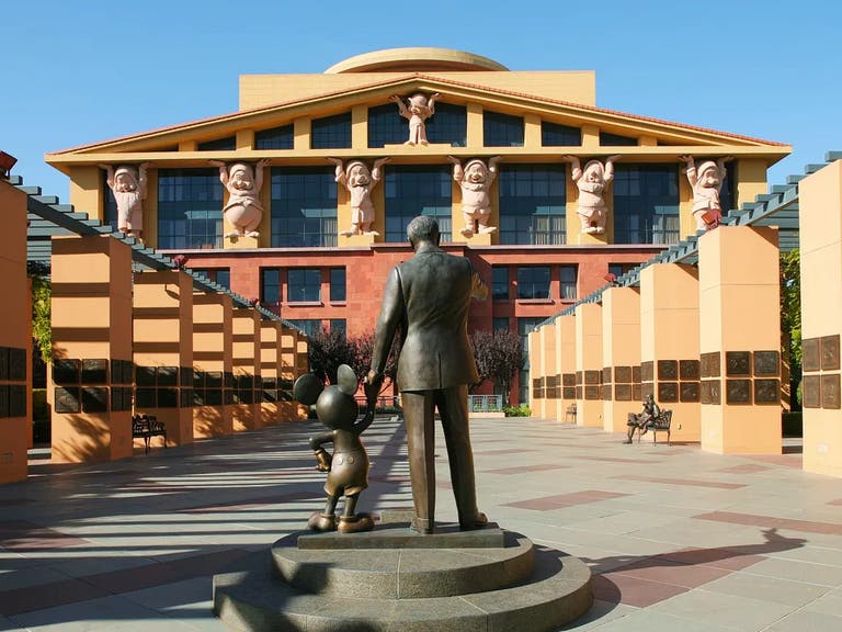Disney Legends Plaza and the Michael D. Eisner Building at Walt Disney Studios