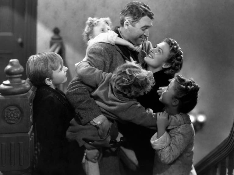 Jimmy Stewart and Donna Reed in "It's a Wonderful Life"