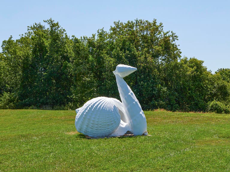 "Giant Shell Swan" sculpture by Matt Johnson
