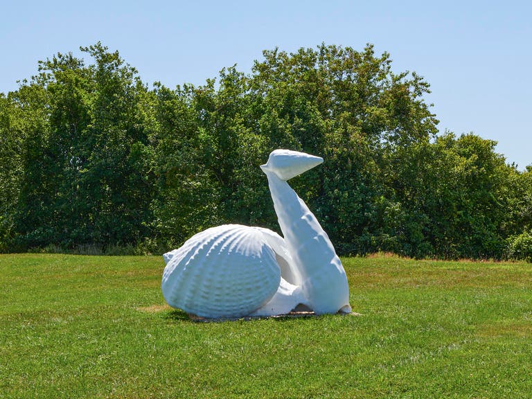 "Giant Shell Swan" sculpture by Matt Johnson