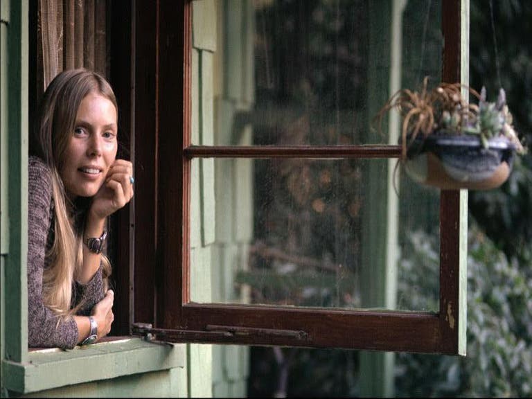 Joni Mitchell at her home in Laurel Canyon in 1970
