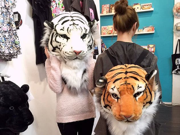 Plush tiger backpacks | Photo courtesy of JapanLA, Facebook