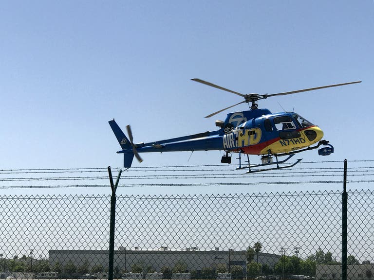 ABC Air 7 news copter landing at Van Nuys Airport