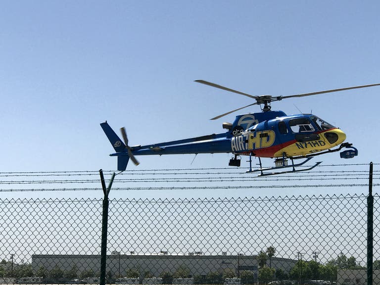 ABC Air 7 news copter landing at Van Nuys Airport