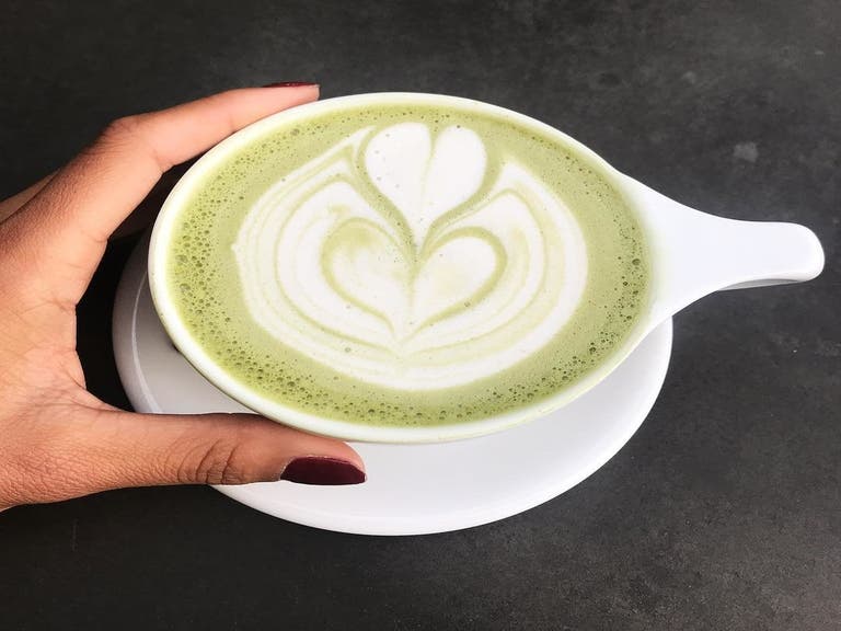 Agave matcha latte at Tiago Coffee Bar & Kitchen | Instagram by @treatswithtati