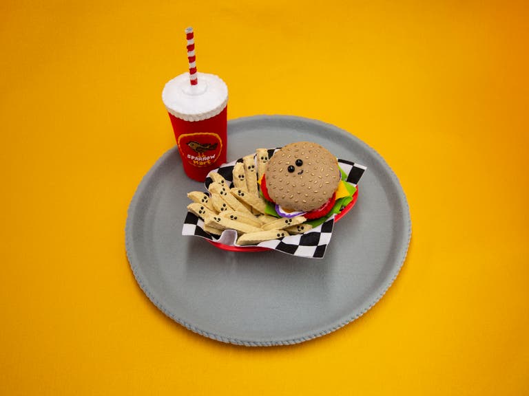 Burger and fries at Sparrow Mart | Photo: Livia Smith @liviasmith01