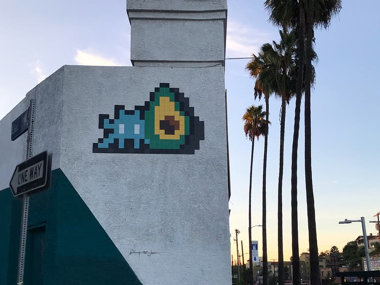 Avocado Invader (LA_202) at PWNshop | Instagram by @invaderwashere
