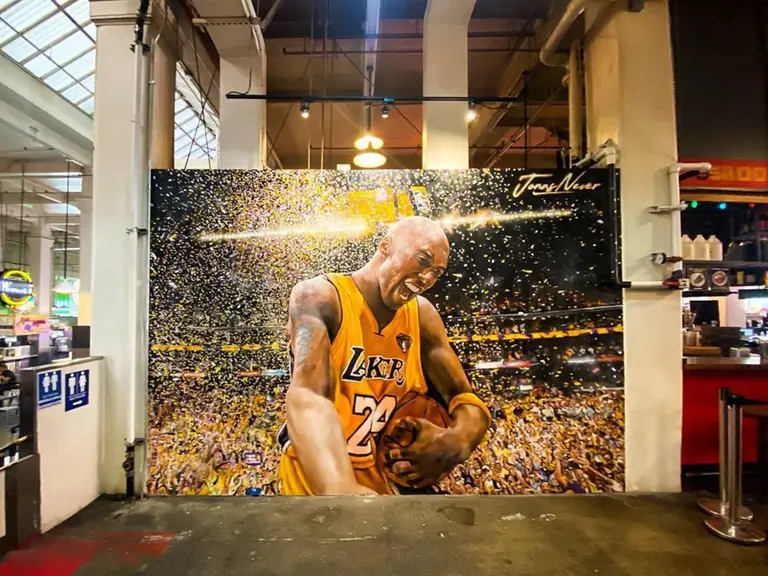 Kobe Bryant mural by Jonas Never at Grand Central Market in Downtown LA