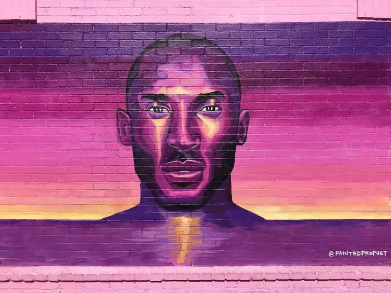"Energy Never Dies" Kobe Bryant mural by Painted Prophet at Sorella Boutique