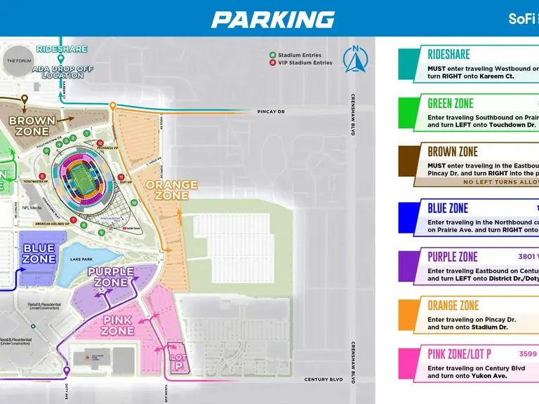 LA Chargers SoFi Stadium Parking Map 2022