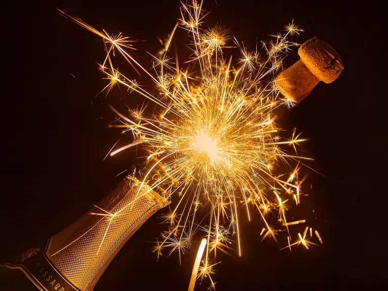 Champagne Bottle Popping with Sparkler