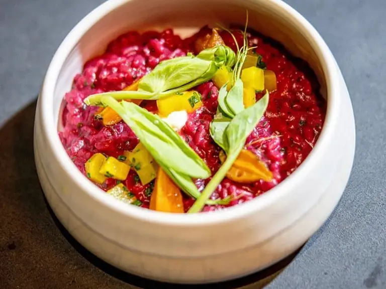 Red Beet Risotto at Asterid