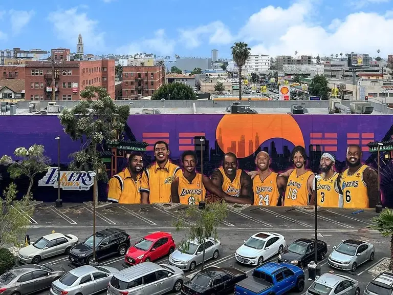 Lakers Legends mural by Jonas Never in Koreatown
