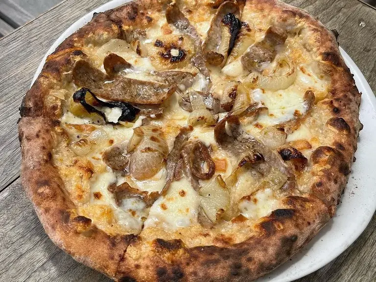 The Wiseguy pizza at Pizzeria Bianco in ROW DTLA