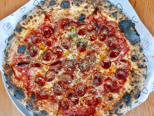 Pepperoni pizza at Cosa Buona | Photo by Joshua Lurie