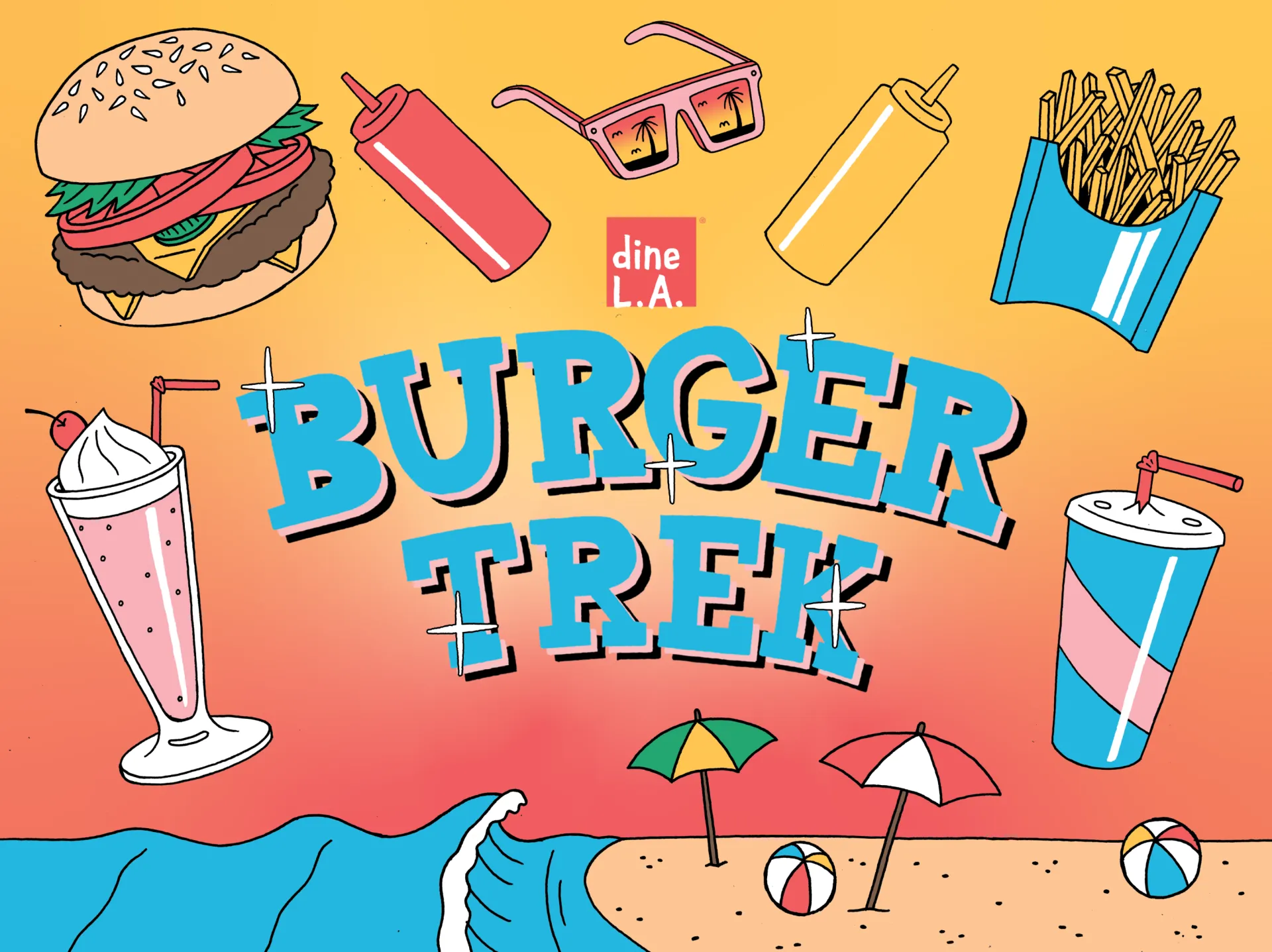 dineL.A. Burger Trek Poster