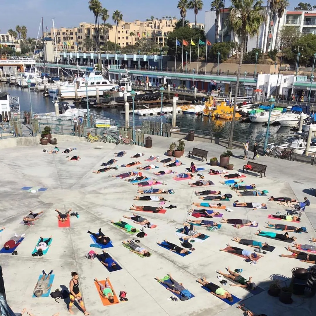 Yoga in the "Octagon" at Redondo Beach Pier