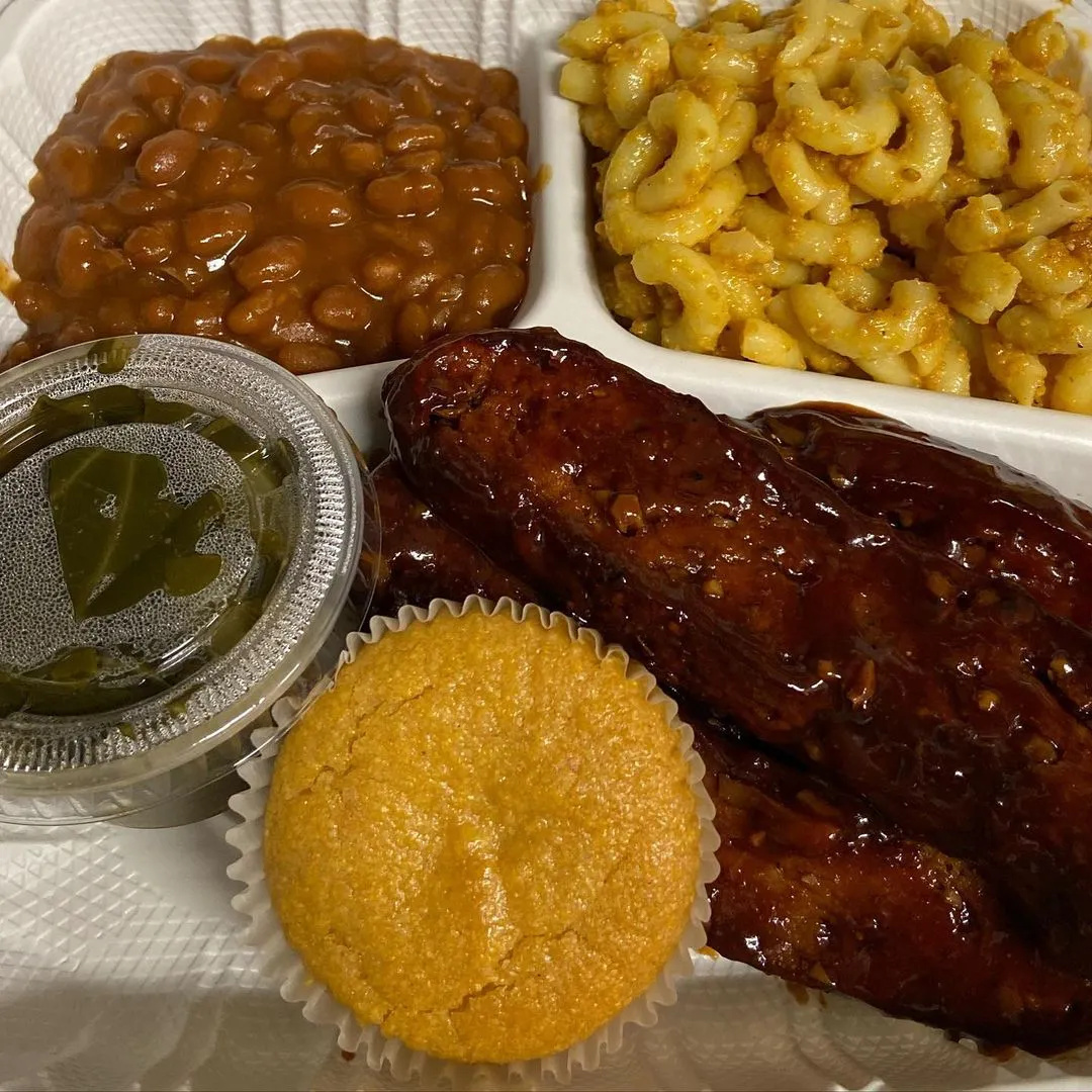 Original Jackfruit Ribz Plate at Compton Vegan