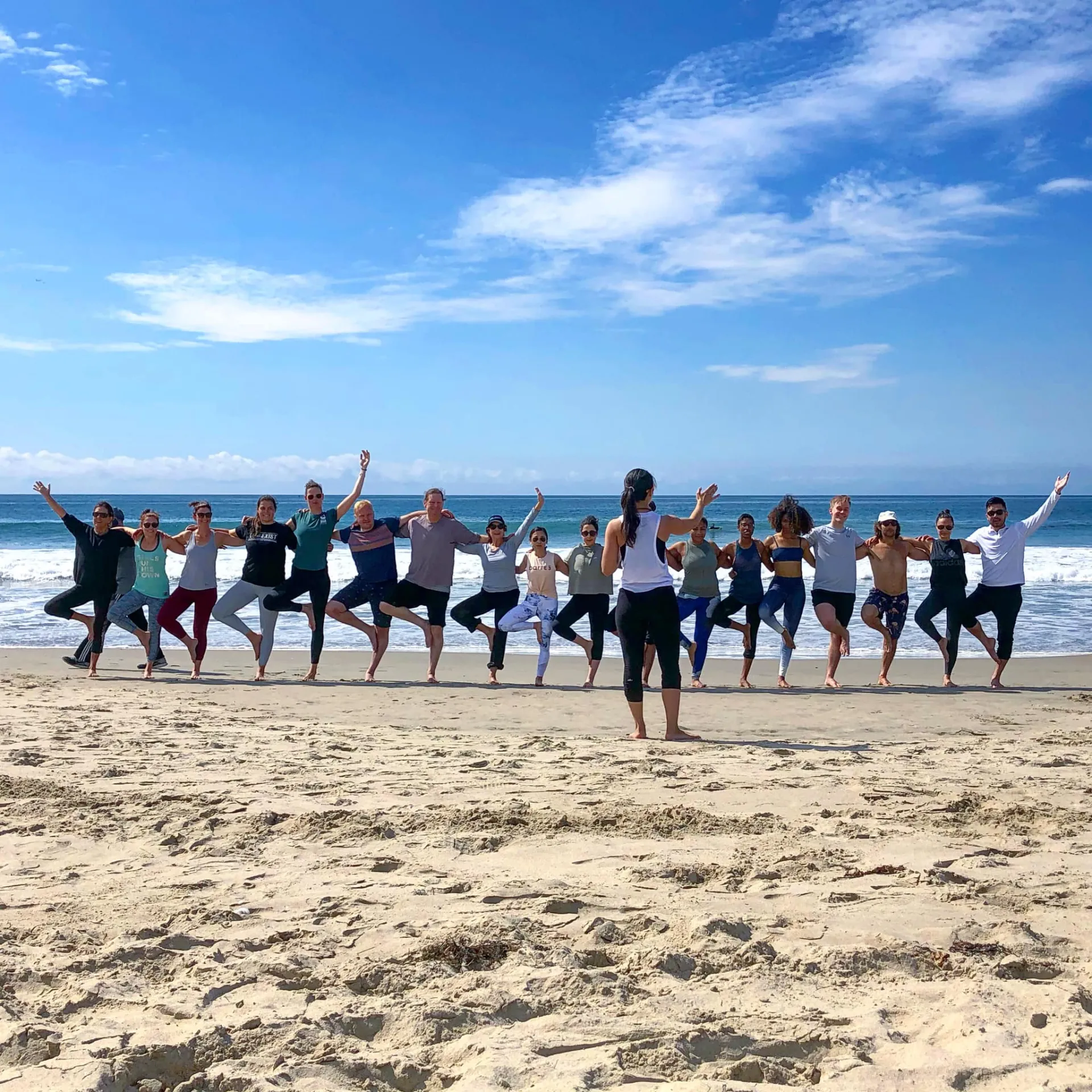Beach Yoga SoCal group pose