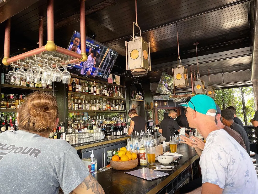 Outdoor bar at Electric Owl in West Hollywood