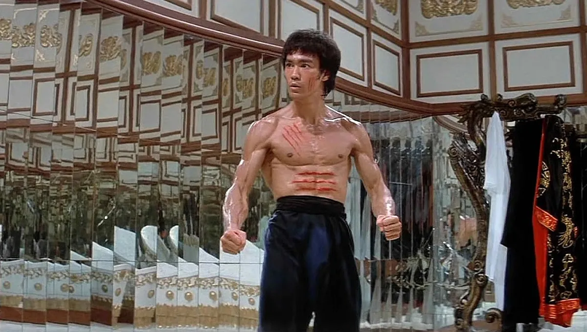Bruce Lee in the "Enter the Dragon" mirror scene