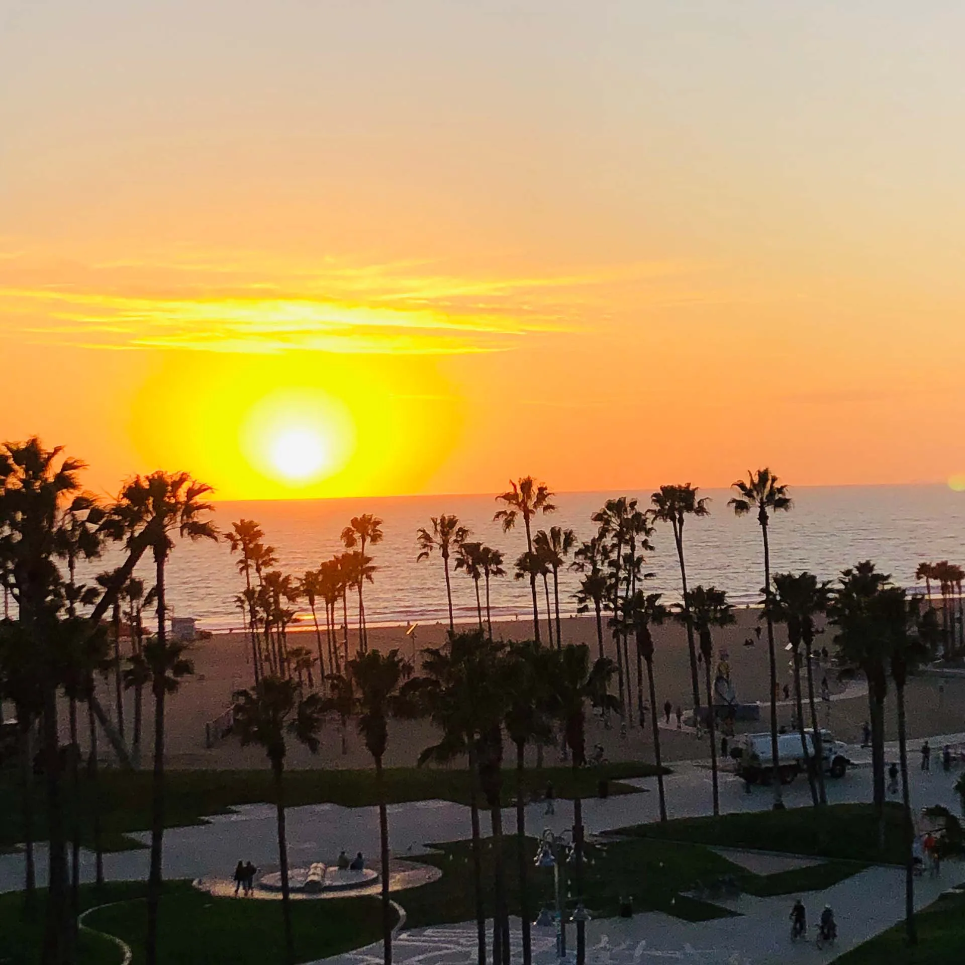 Hotel Erwin rooftop view of sunset