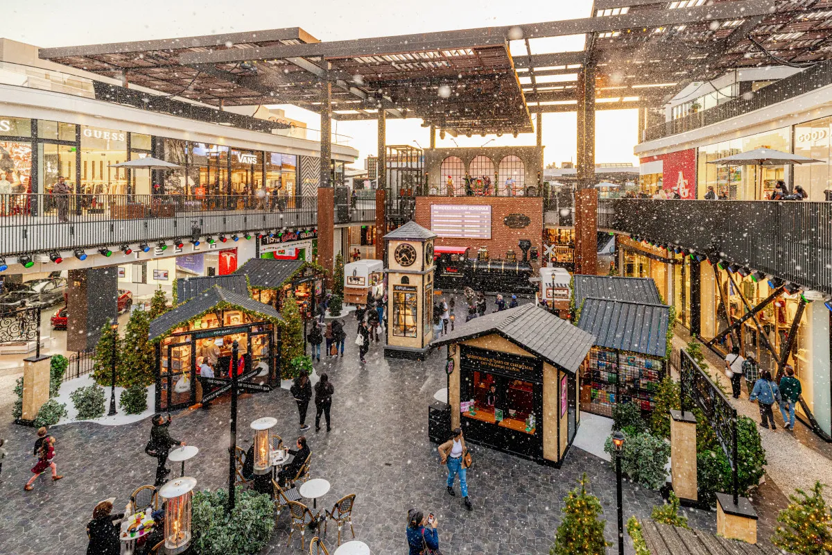 Snowfall at the Holiday Village in Westfield Century City