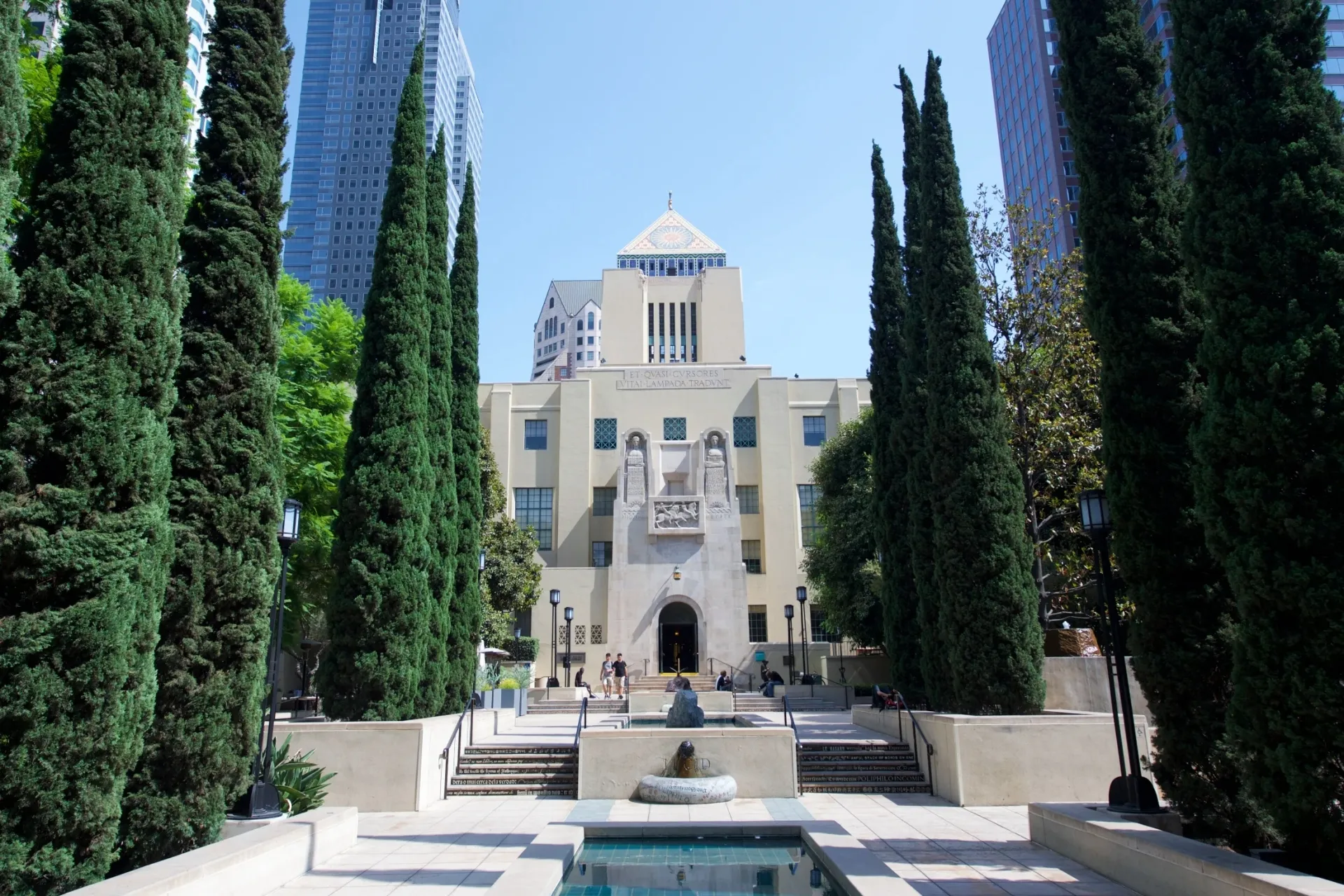 Flower Street entrance at the Central Library