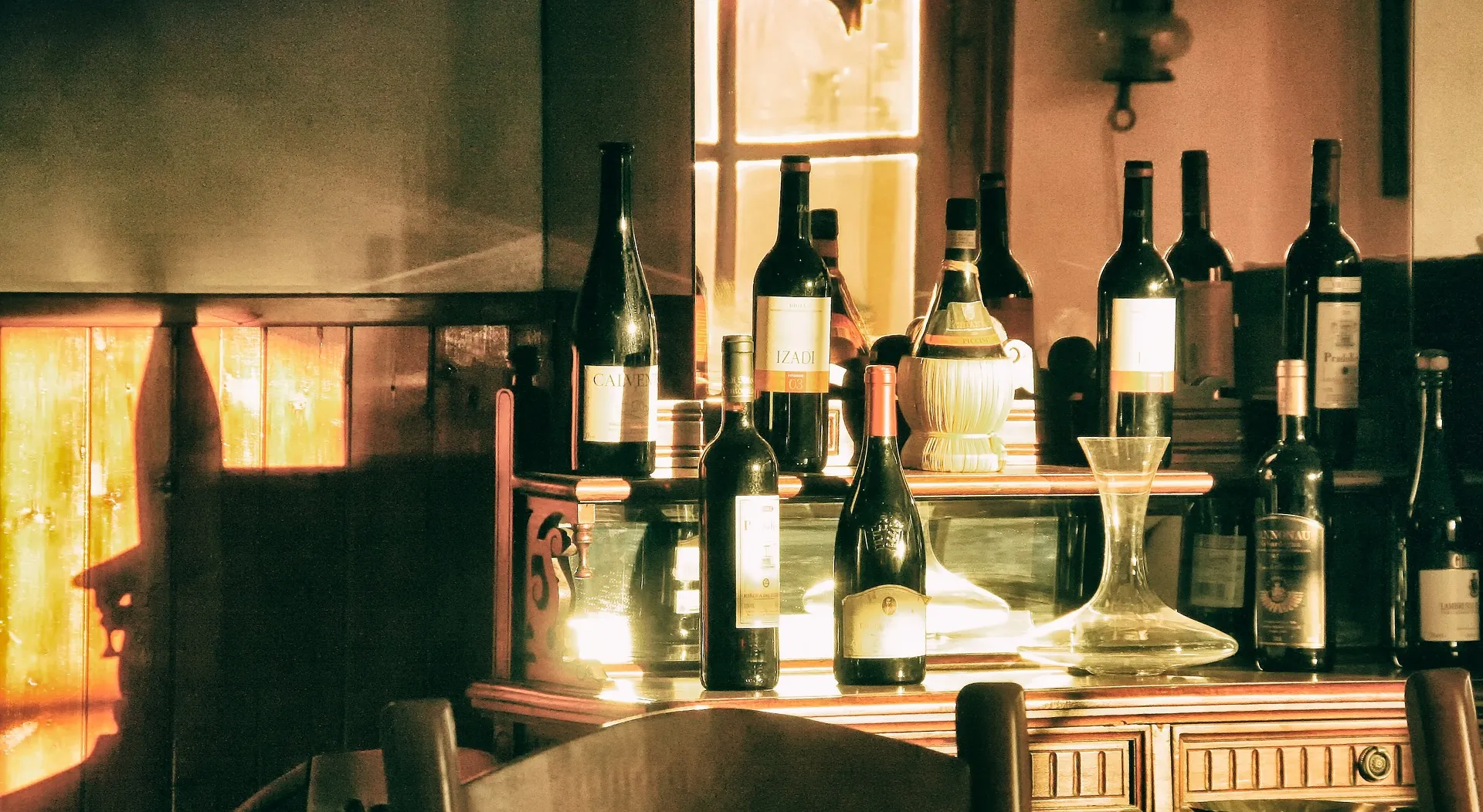 Wine bottles at Le Chêne