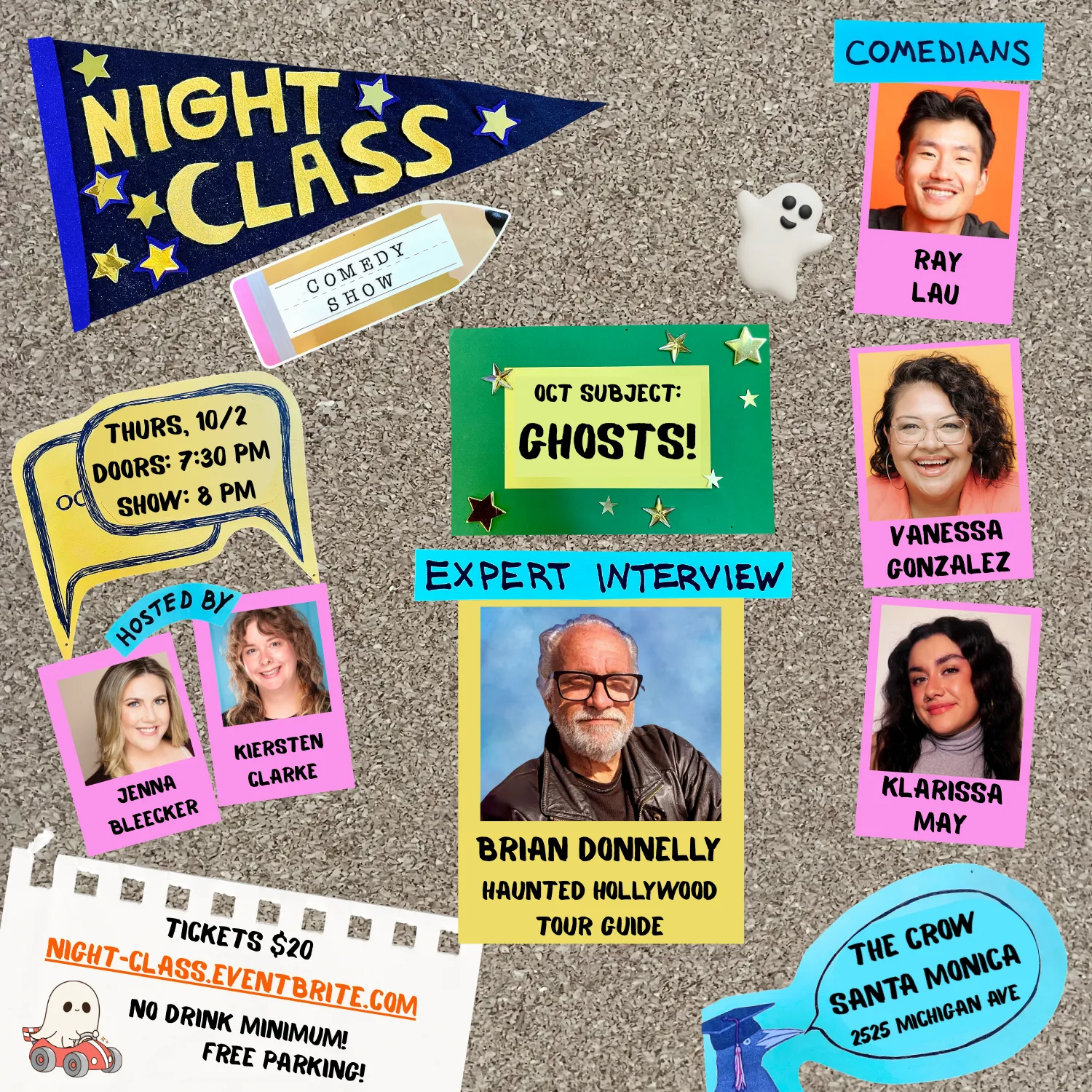 Night Class Comedy Show on Thursday, 10/2 featuring LA Historian Brian Donnelly