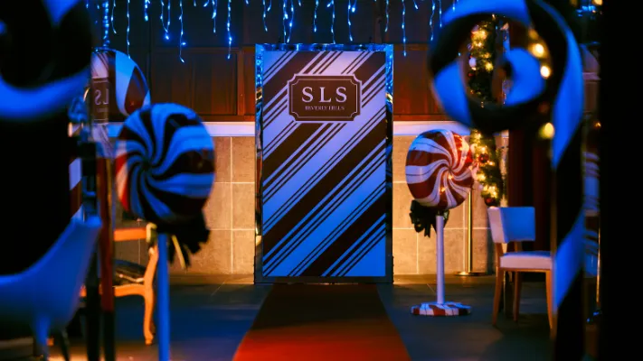 Holiday Bar with "SLS" on door