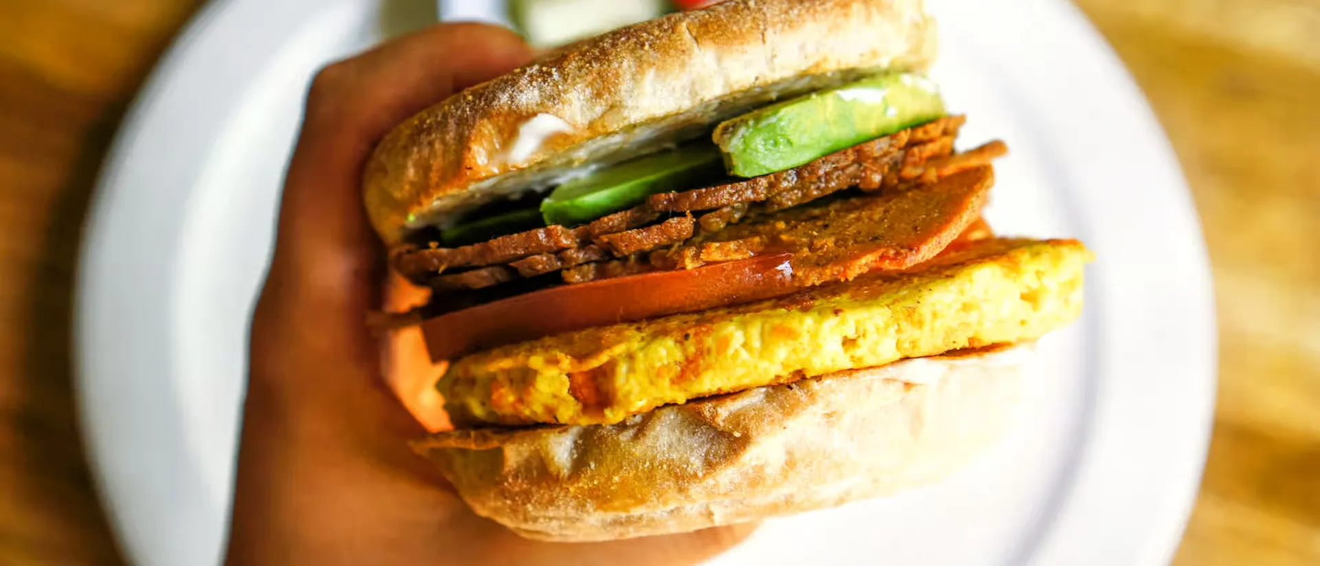 Lorenzo's Tofu Eggwich at Follow Your Heart Café